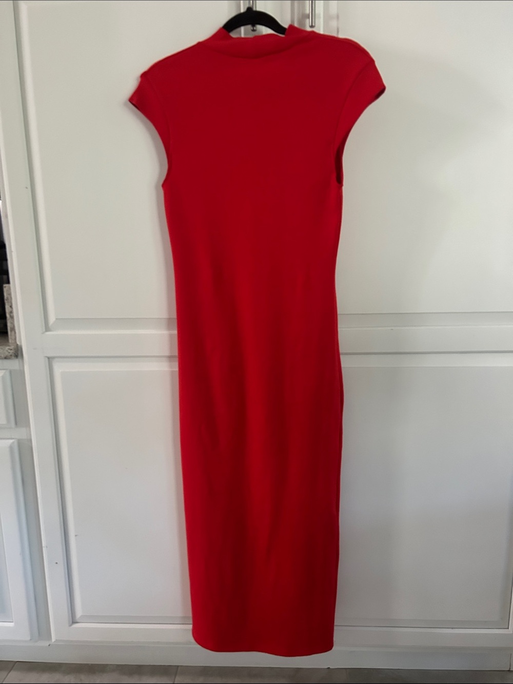 Zara mock neck cap sleeve column dress NWT - Picture 3 of 5